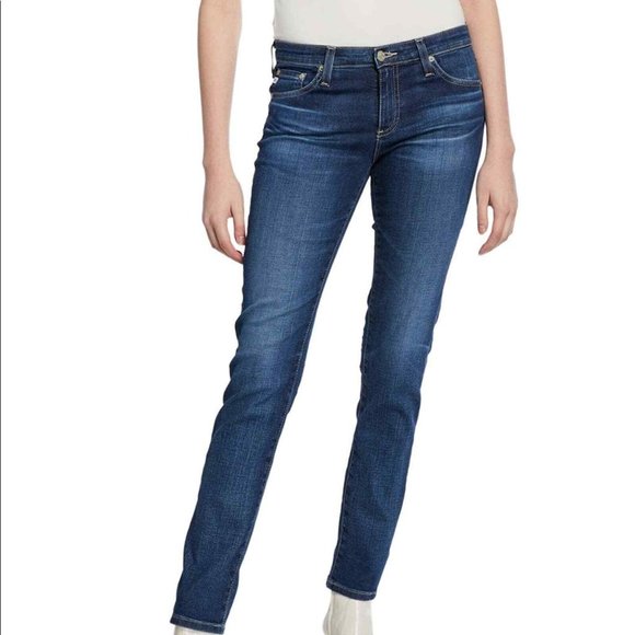 Adriano Goldschmied AG The Stilt Cigarette Skinny Jeans Dark Blue Size 30R EUC - Picture 1 of 7